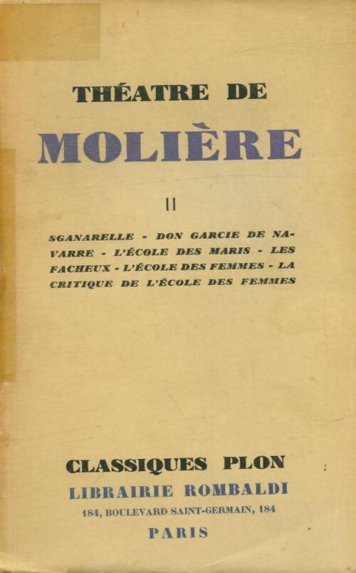 Livrenpoche : Théâtre de Molière Tome II - Molière - Livre