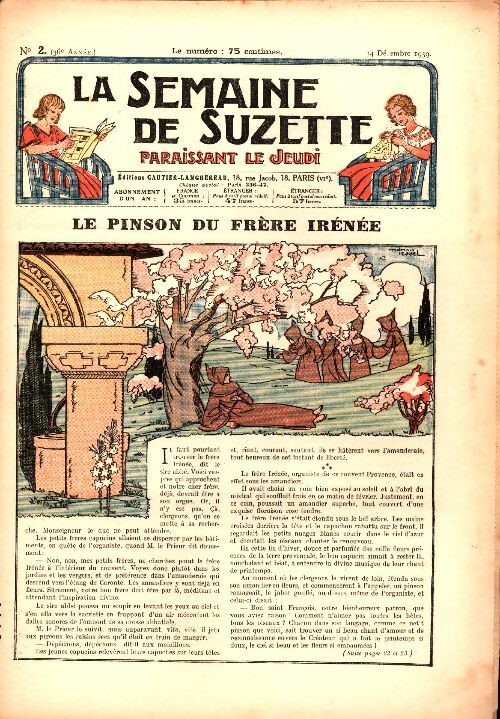 Livrenpoche : La semaine de Suzette 36e année n°2 : Le pinson du frère Irénée - Collectif - Livre