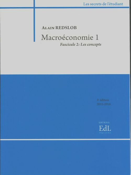 Livrenpoche : Macroéconomie 1 fascicule 2 - Alain Redslob - Livre