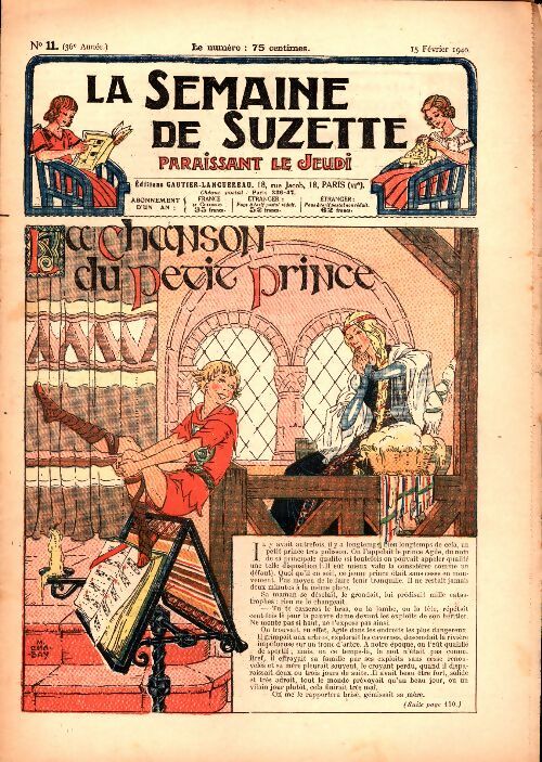 Livrenpoche : La semaine de Suzette 36e année n°11: La chanson du petit prince - Collectif - Livre