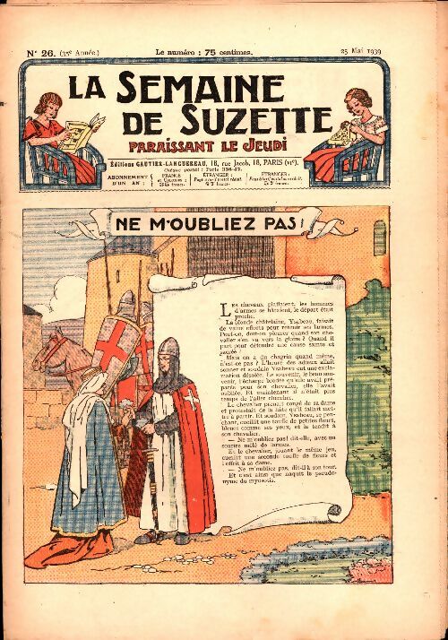 Livrenpoche : La semaine de Suzette 35e année n°26 : Ne m'oubliez pas - Collectif - Livre