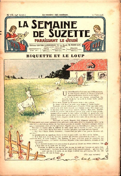 Livrenpoche : La semaine de Suzette 34e année n°17 : Biquette et le loup - Collectif - Livre