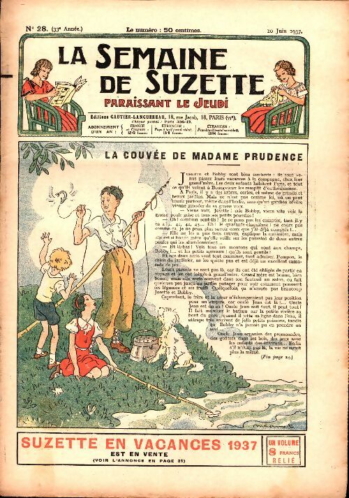 Livrenpoche : La semaine de Suzette 33e année n°28 : La couvée de madame Prudence - Collectif - Livre
