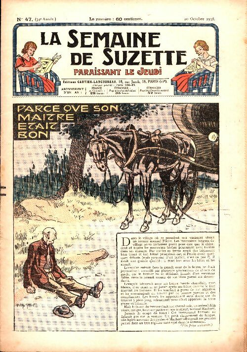 Livrenpoche : La semaine de Suzette 35e année n°47 : Parce que mon maître était bon - Collectif - Livre