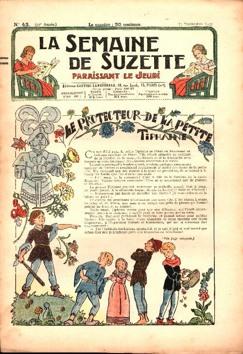 Livrenpoche : La semaine de Suzette 33e année n°43 : Le protecteur de la petite Tiphaine - Collectif - Livre