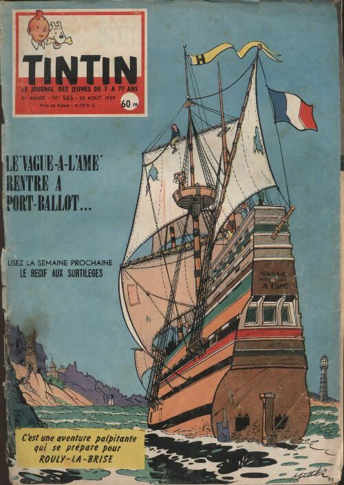 Livrenpoche : Tintin n°565 : Le "Vague-a-l'âme" rentre à Port-Ballot - Collectif - Livre