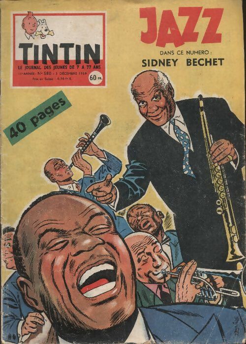 Livrenpoche : Tintin n°580 : Jazz, dans ce numéro Sidney Bechet - Collectif - Livre