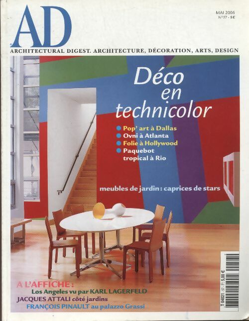 Livrenpoche : AD Architectural Digest n°57 : Déco en technicolor - Collectif - Livre