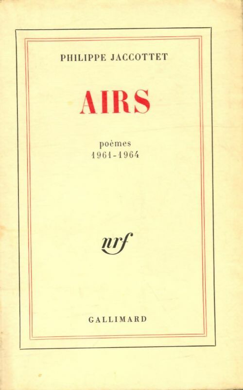 Livrenpoche : Airs : Poèmes 1961-1964 - Philippe Jaccottet - Livre