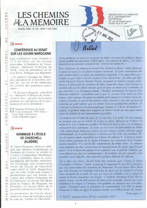 Livrenpoche : Les chemins de la mémoire n°59 : - Collectif - Livre