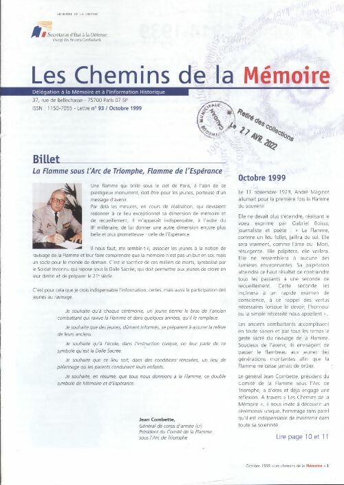 Livrenpoche : Les chemins de la mémoire n°93 : - Collectif - Livre