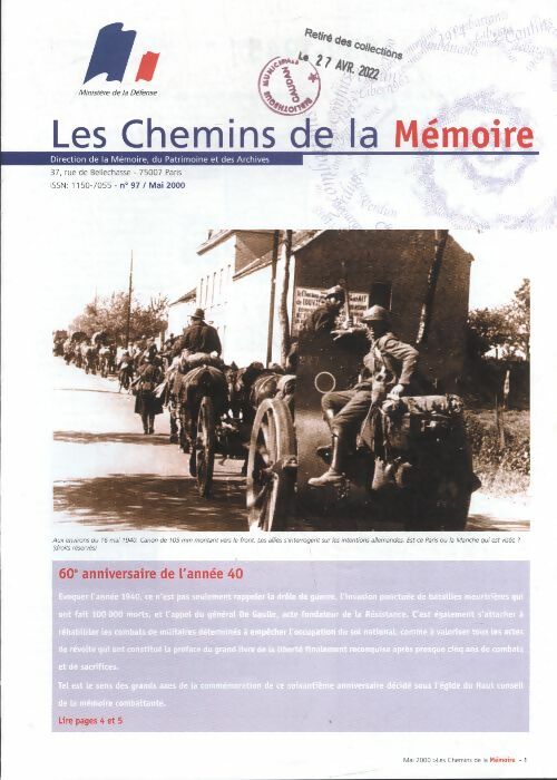 Livrenpoche : Les chemins de la mémoire n°97 : - Collectif - Livre
