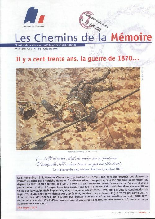 Livrenpoche : Les chemins de la mémoire n°101 : - Collectif - Livre