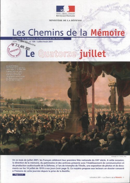 Livrenpoche : Les chemins de la mémoire n°109 : Le quatorze juillet - Collectif - Livre