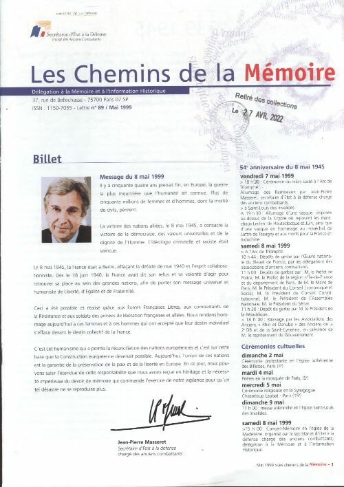 Livrenpoche : Les chemins de la mémoire n°89 : - Collectif - Livre