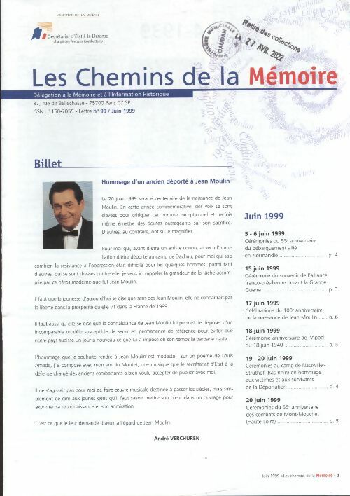 Livrenpoche : Les chemins de la mémoire n°90 : - Collectif - Livre