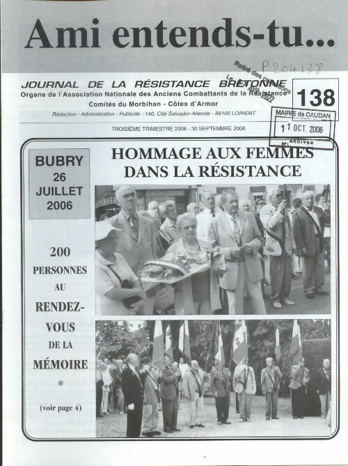 Livrenpoche : Ami entends-tu... n°138 - Collectif - Livre