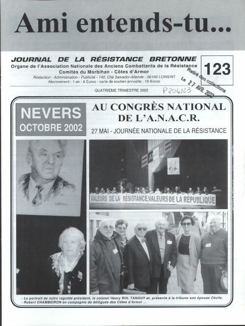 Livrenpoche : Ami entends-tu... n°123 - Collectif - Livre
