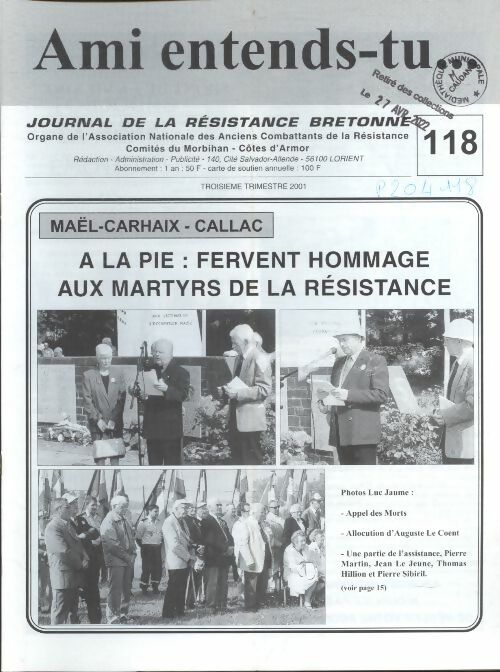 Livrenpoche : Ami entends-tu... n°118 - Collectif - Livre