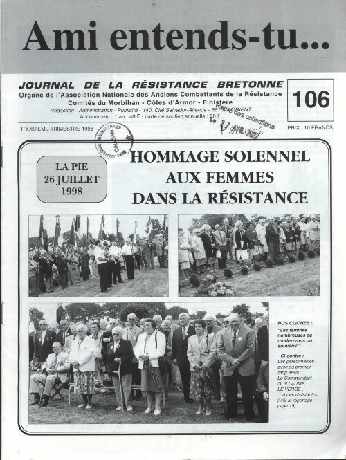 Livrenpoche : Ami entends-tu... n°106 - Collectif - Livre