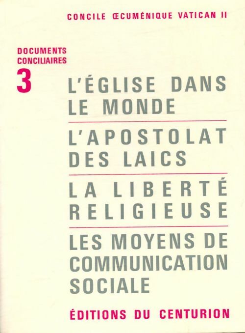 Livrenpoche : Concile oecuménique Vatican Tome III - Collectif - Livre