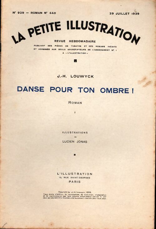 Livrenpoche : La petite illustration n°929 Roman n°440 : Danse pour ton ombre Tome I - Collectif - Livre