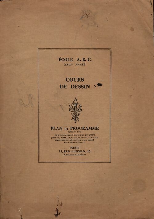 Livrenpoche : Cours de dessin Ecole A.B.C. plan et programme 1935 - Collectif - Livre