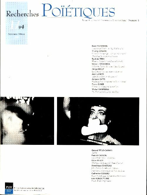 Livrenpoche : Recherches poïétiques n°1/94 - Collectif - Livre