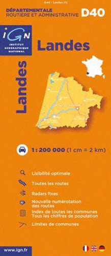 Livrenpoche : D40 landes 1/200. 000 - Ign - Livre