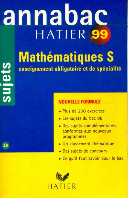 Livrenpoche : Annabac 1999 mathématiques terminale s - Collectif - Livre