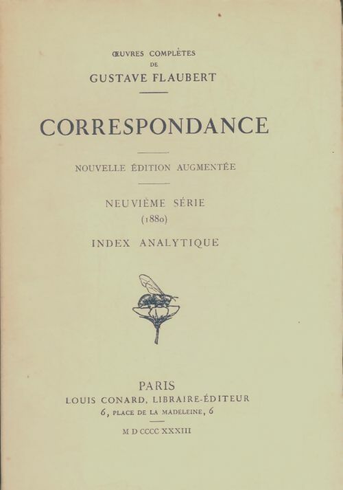 Livrenpoche : Correspondance neuvième série : Index analytique - Gustave Flaubert - Livre