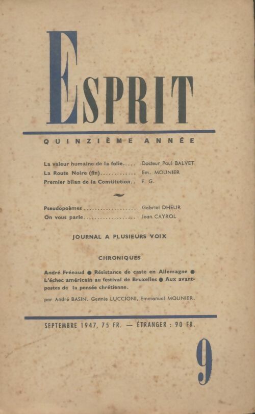 Livrenpoche : Esprit n°137 - Collectif - Livre