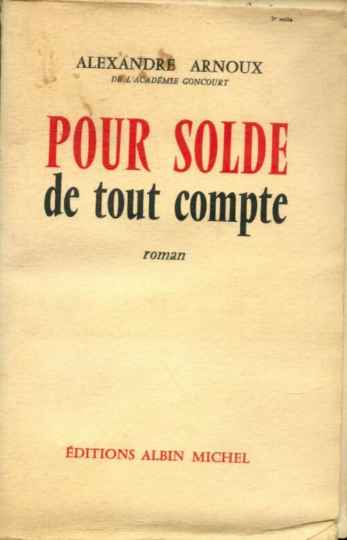 Livrenpoche : Pour solde de tout compte - Alexandre Arnoux - Livre