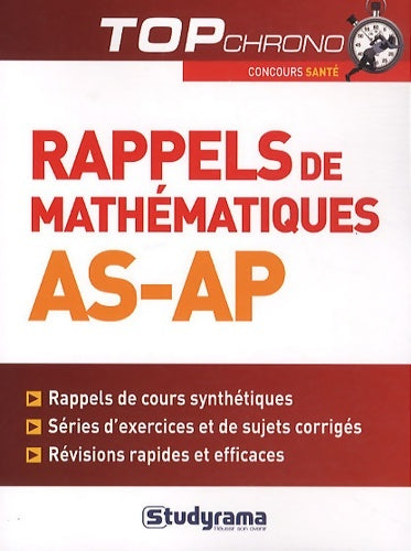 Livrenpoche : Rappels de mathématiques AS-AP - Vincent Pernet - Livre