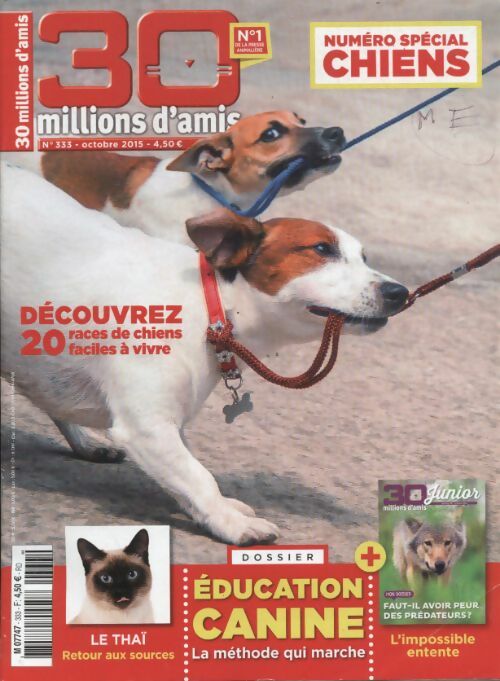 Livrenpoche : 30 millions d'amis n°333 : Découvrez 20 races de chiens faciles à vivre - Collectif - Livre
