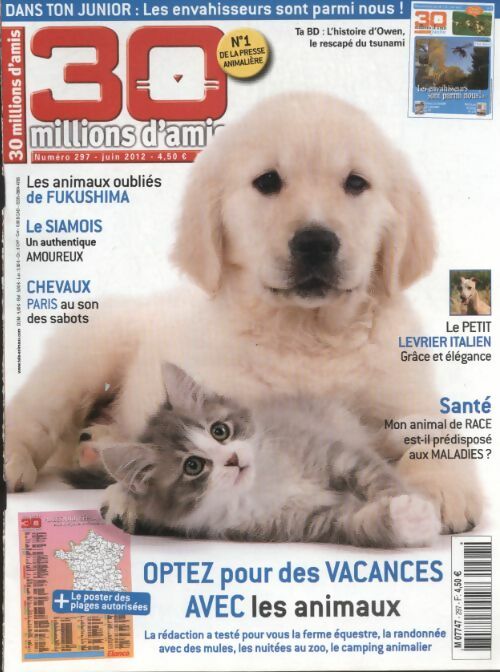 Livrenpoche : 30 millions d'amis n°297 : Optez pour des vacances avec les animaux - Collectif - Livre