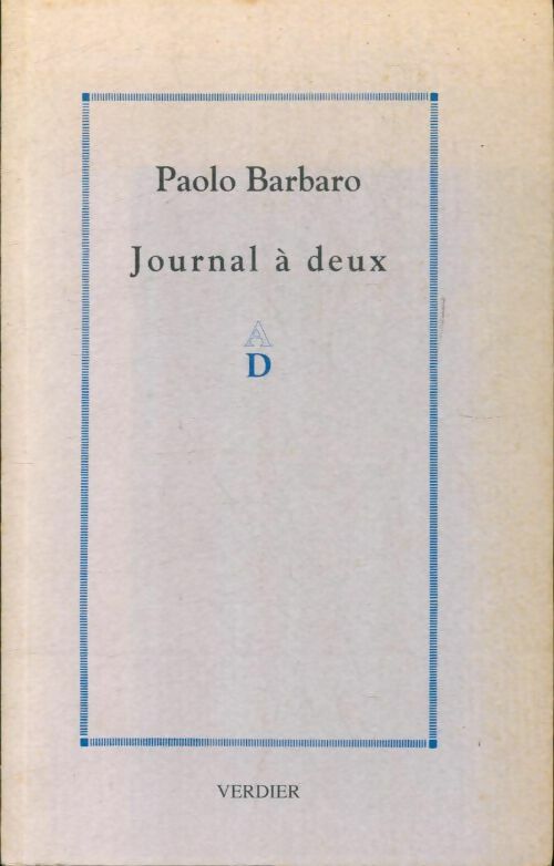 Livrenpoche : Journal à deux - Paolo Barbaro - Livre