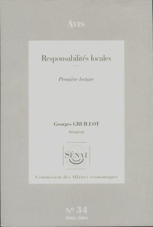 Livrenpoche : Responsabilités locales - Georges Gruillot - Livre