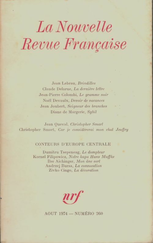 Livrenpoche : La nouvelle nouvelle revue française n°260 - Collectif - Livre