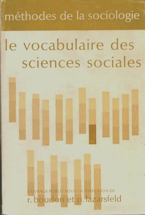 Livrenpoche : Le vocabulaire des sciences sociales - Raymond Boudon - Livre