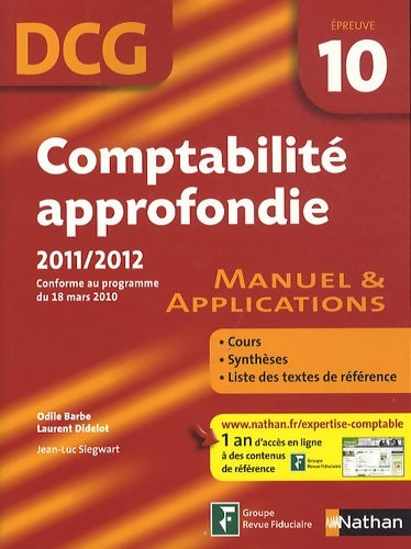 Livrenpoche : comptabilité approfond epr 10 - Odile Barbe - Livre