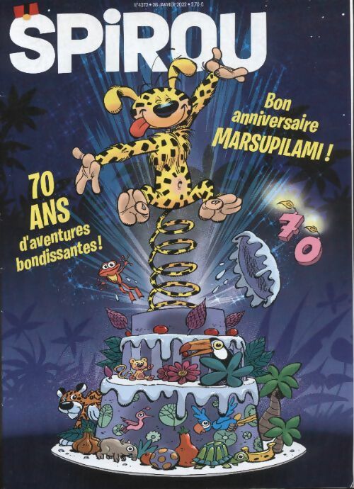 Livrenpoche : Spirou n°4372 : 70 ans d'aventures bondissantes ! Bon anniversaire Marsupilami ! - Collectif - Livre