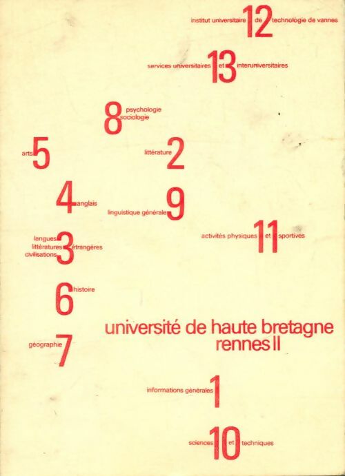 Livrenpoche : Annuaire de l'université de Haute Bretagne Rennes II 1979-1980 - Collectif - Livre