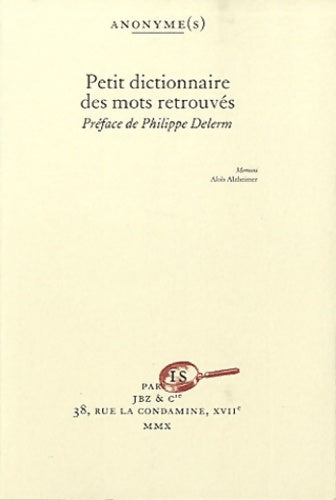 Livrenpoche : Petit dictionnaire des mots retrouvés - Jean-Loup Chiflet - Livre