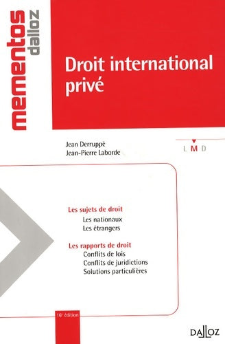 Livrenpoche : Droit international privé - Jean Derruppé - Livre