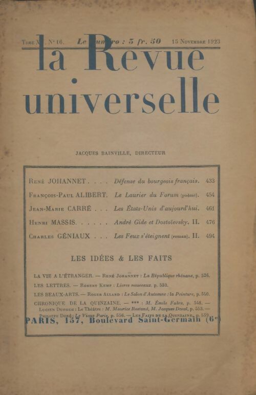 Livrenpoche : La revue universelle Tome XV n°16 - Collectif - Livre