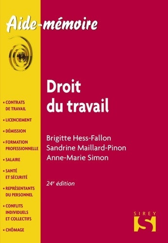 Livrenpoche : Droit du travail - Brigitte Hess-Fallon - Livre