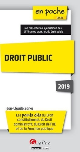 Livrenpoche : Droit public 2019 - Jean-Claude Zarka - Livre