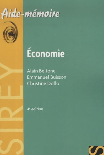 Livrenpoche : Économie - aide-mémoire - Alain Beitone - Livre