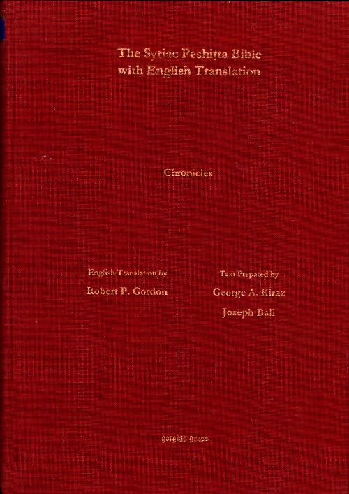Livrenpoche : Chronicles 1 & 2 according to the syriac peshitta version - Robert P. Gordon - Livre